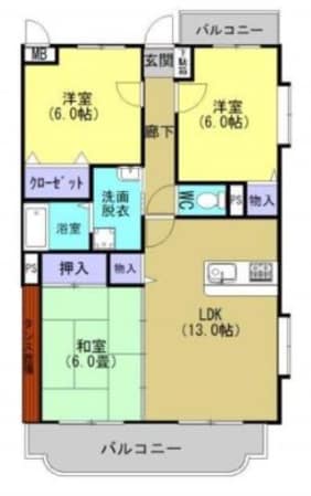 戸島駐車場前 徒歩4分 4階の物件間取画像